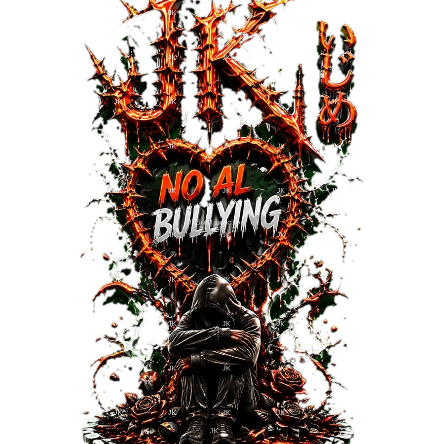 Diseño Digital JK No al Bullying con Corazón de Espinas para Camisa de Hombre