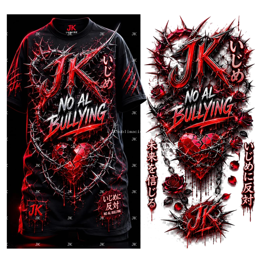 Diseño Digital JK No al Bullying para Camisa de Hombre