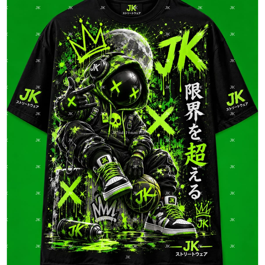 Camisa para Hombre – Astronauta Urbano JK con Letras Japonesas