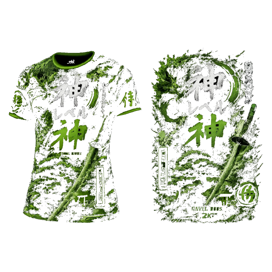 Diseño Digital JK Japonés con Fuego para Camisa de Hombre
