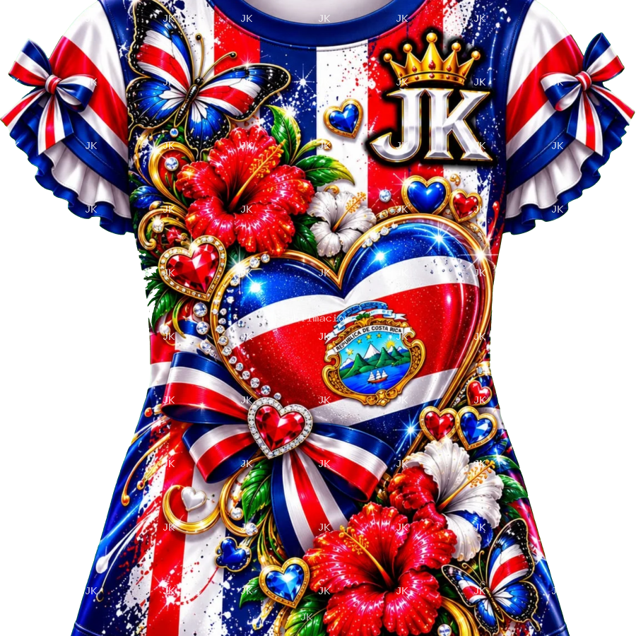 Diseño Digital Infantil Costa Rica Corazón, Mariposas y Flores JK | 4500x5400 px | Sublimación