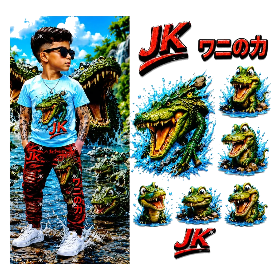 Diseño Digital Cocodrilos JK para Niño – Sublimación y DTF