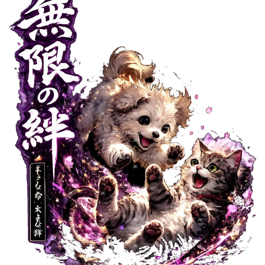 Diseño Digital 3D JK Perrito y Gatito – Ropa de Niña