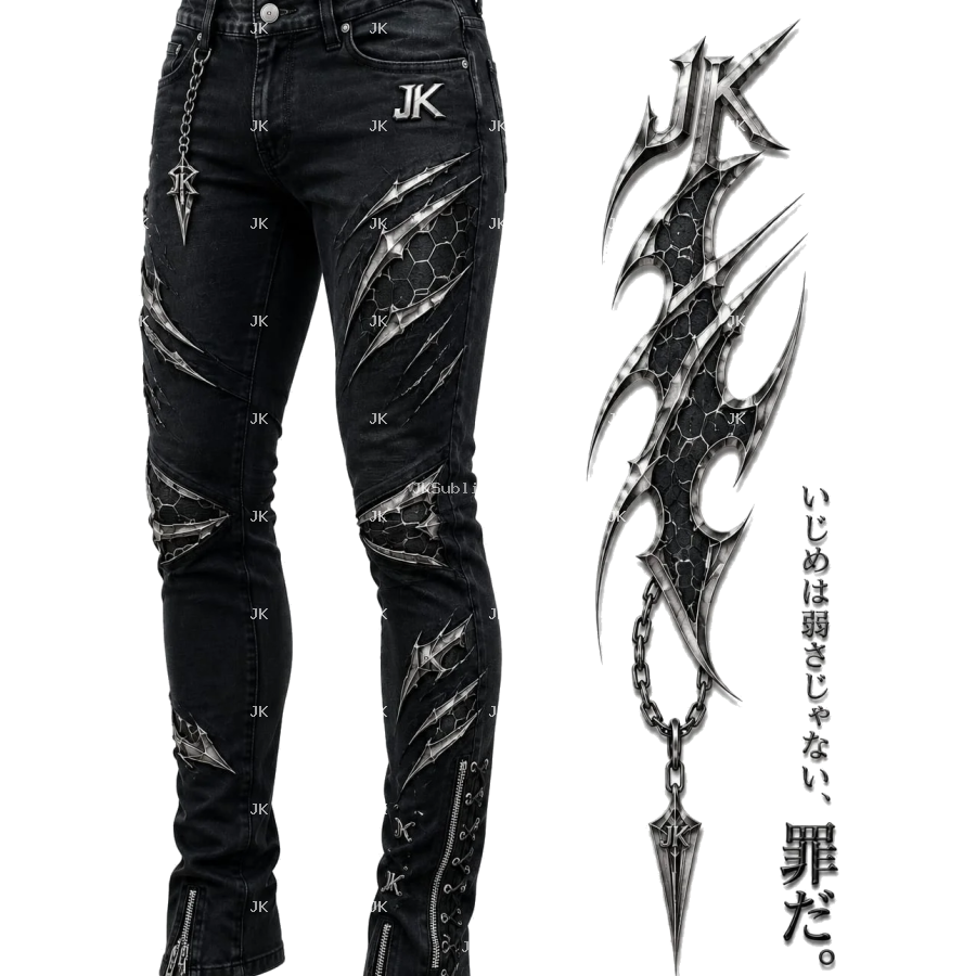 Diseño Digital JK Tribal Metálico Blanco para Pantalón de Hombre