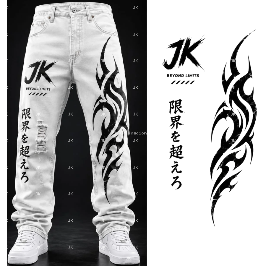 Diseño Digital Tribal JK Japonés – para Pantalón de Hombre