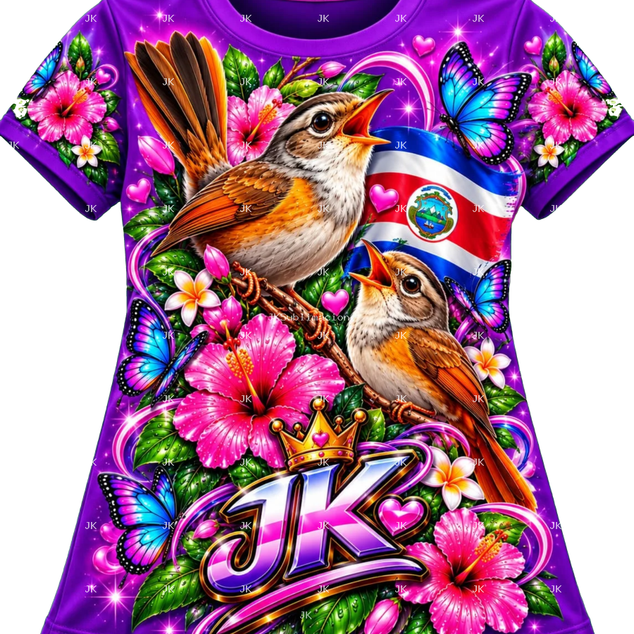 Diseño Digital Infantil Costa Rica Yigüirros y Mariposas JK | 4500x5400 px | Sublimación