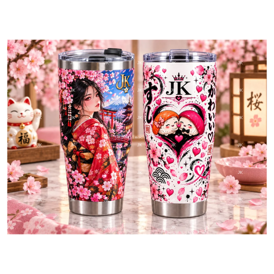 Dos imágenes digitales estilo japonés para termo de 30 oz — JK