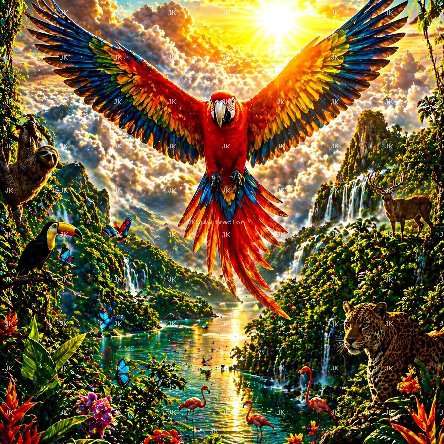 Tucán Tropical Épico en Selva Dorada – 4500x5400