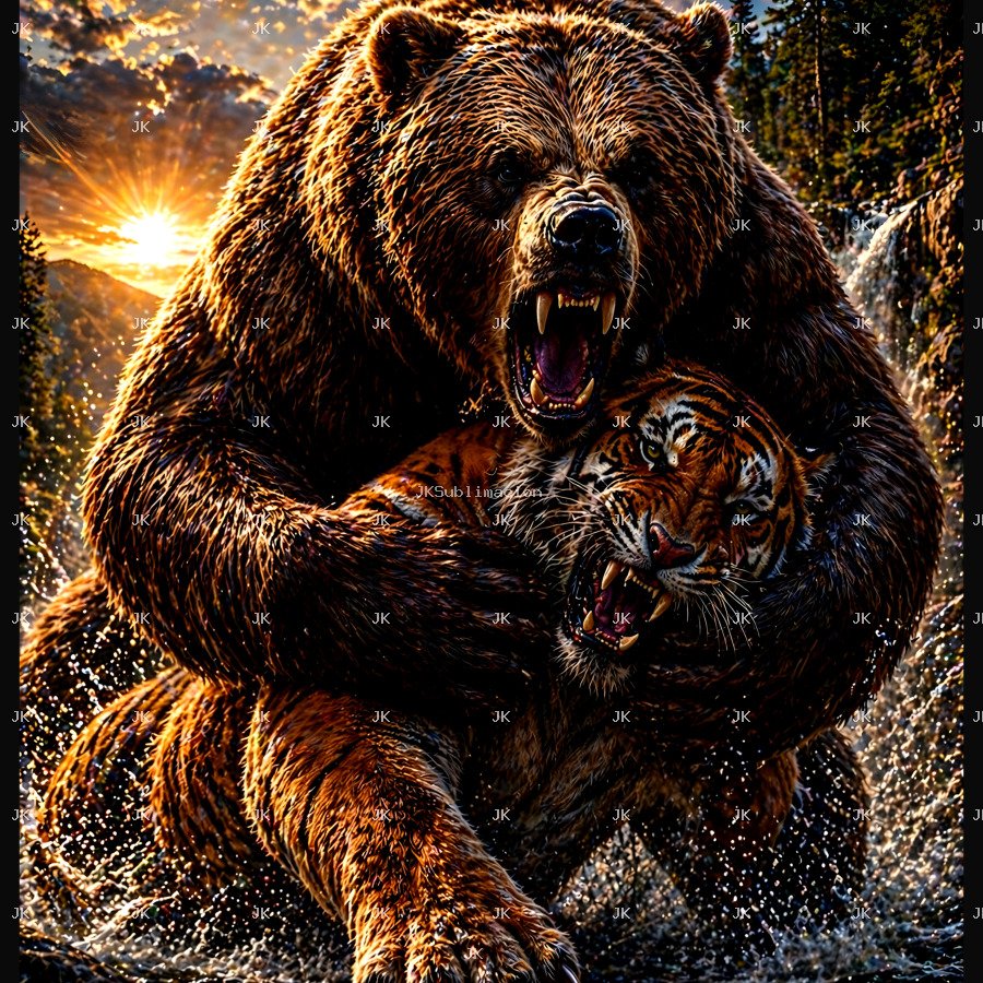 Oso vs Tigre Poder Salvaje 4500x5400