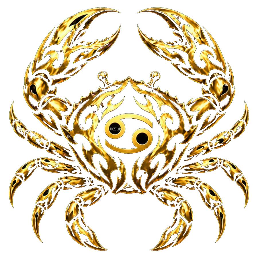 Cáncer Tribal Dorado 4500x5400 | Diseño Sublimación HD PNG Transparente