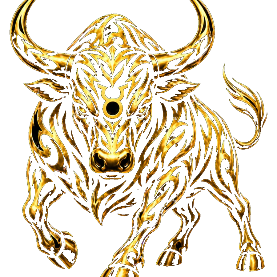 Tauro Tribal Dorado 4500x5400 | Diseño Sublimación HD PNG Transparente