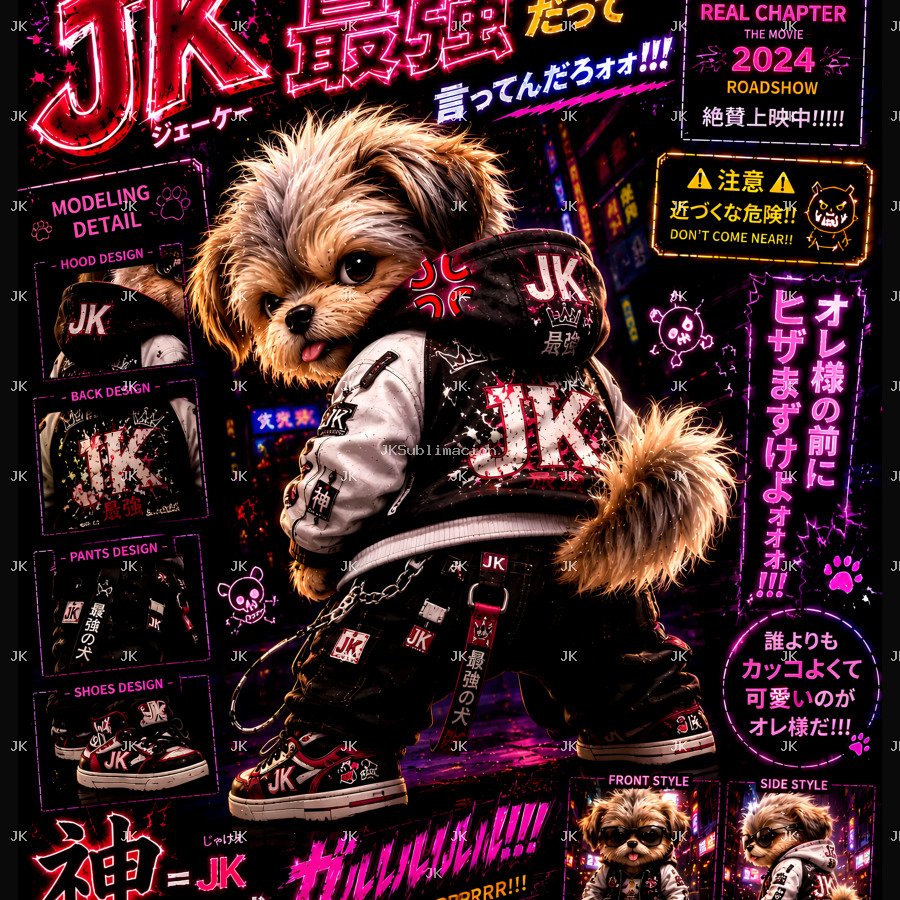 JK Puppy Neon Rider Premium 3D Japón
