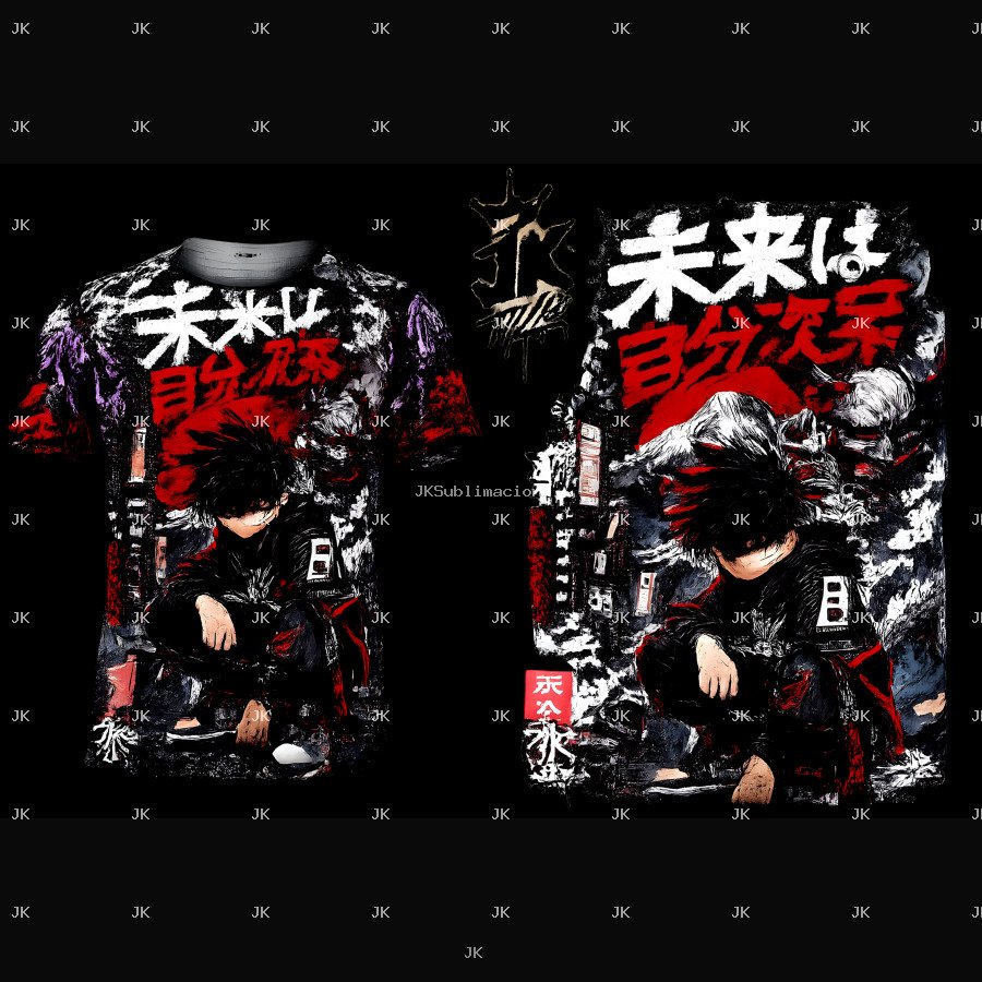 Dark Anime Boy Japanese Streetwear Shirt Design PNG 4500x5400 – Red Urban JK Edition