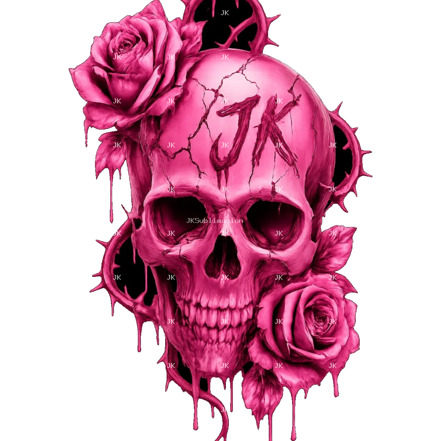 💀 Pink Skull JK | Diseño Gótico Femenino PNG Transparente