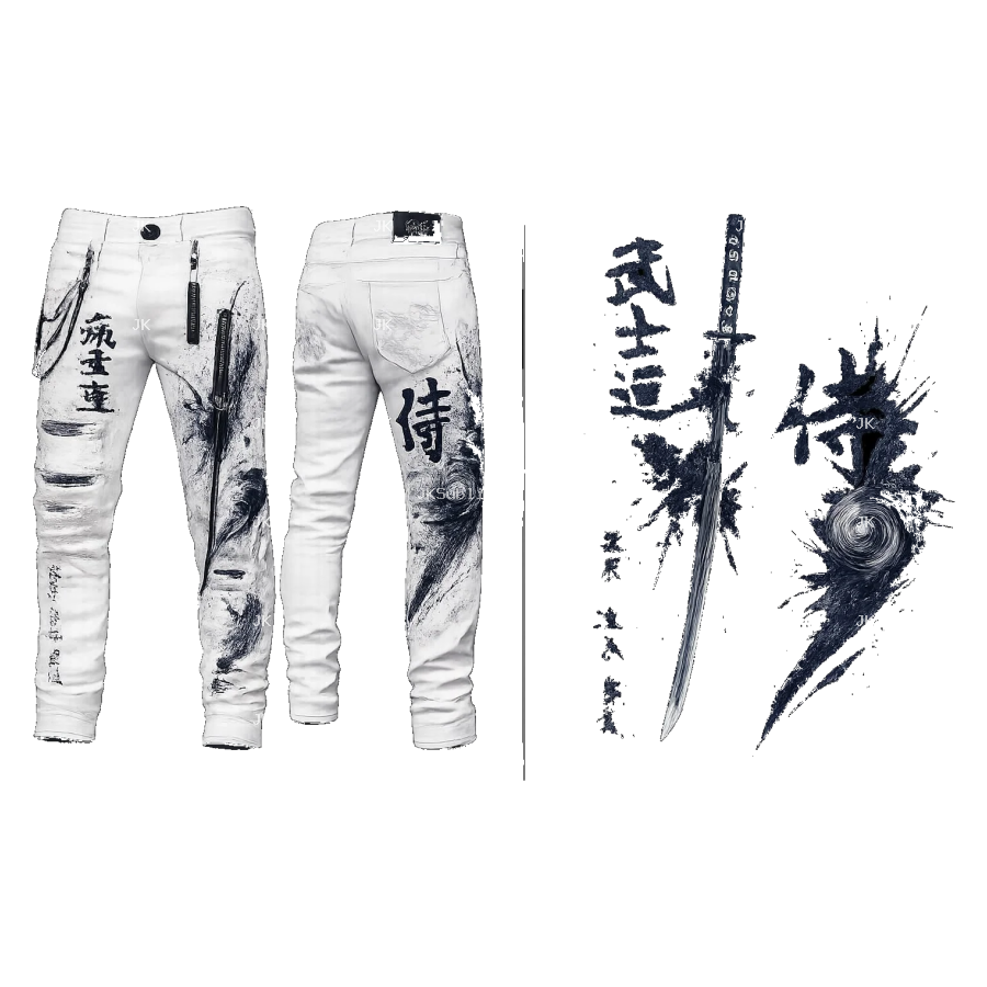 Pantalón Hombre Samurai JK | Espada Japonesa 3D PNG Transparente