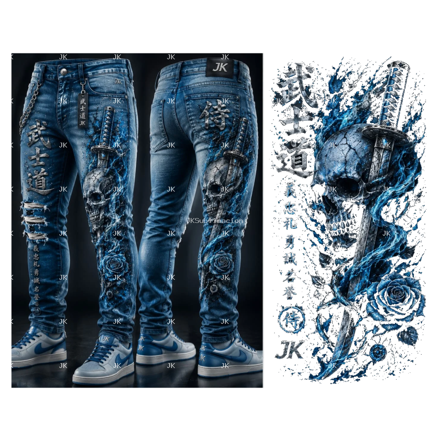 💙 Pantalón Hombre Celeste JK | Diseño Japonés 3D PNG Transparente