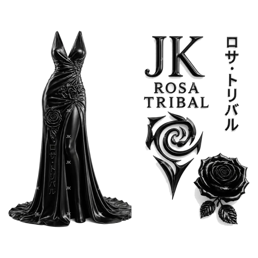 JK Elegant Rose Dress PNG 4500x5400 – Luxury Woman Edition