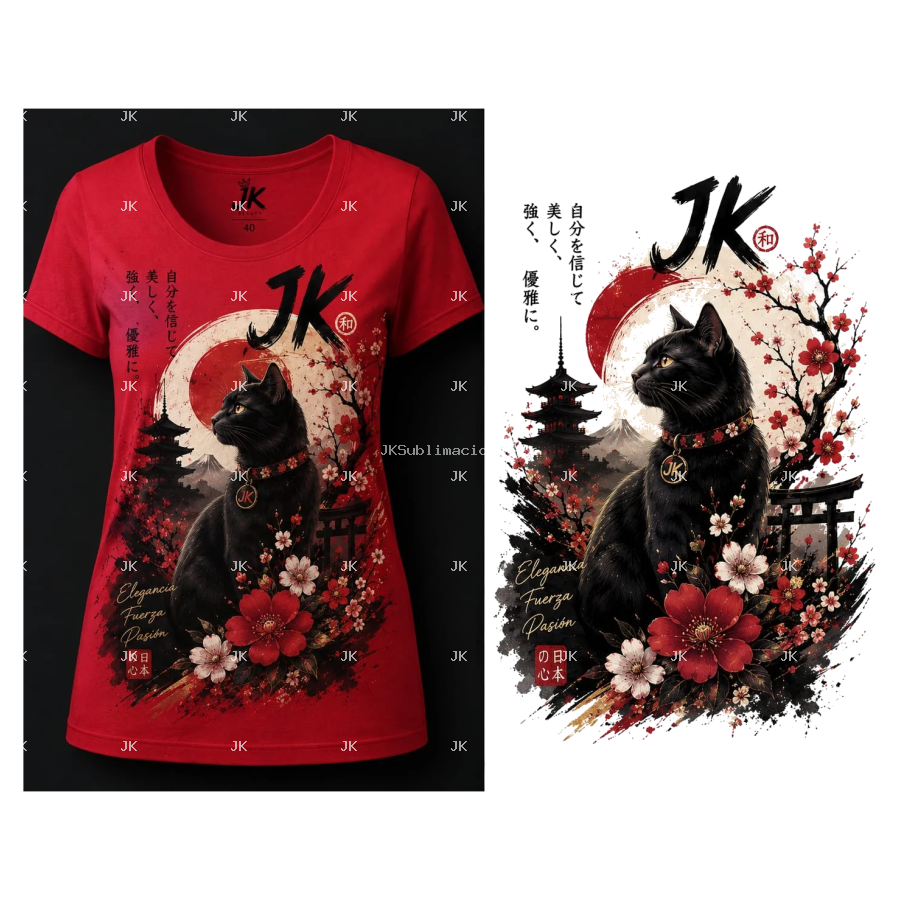CAMISA RED BLACK CAT