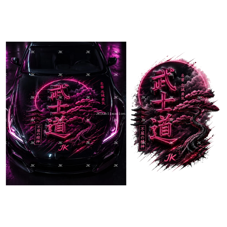 JK Samurai Neon Hood Wrap
