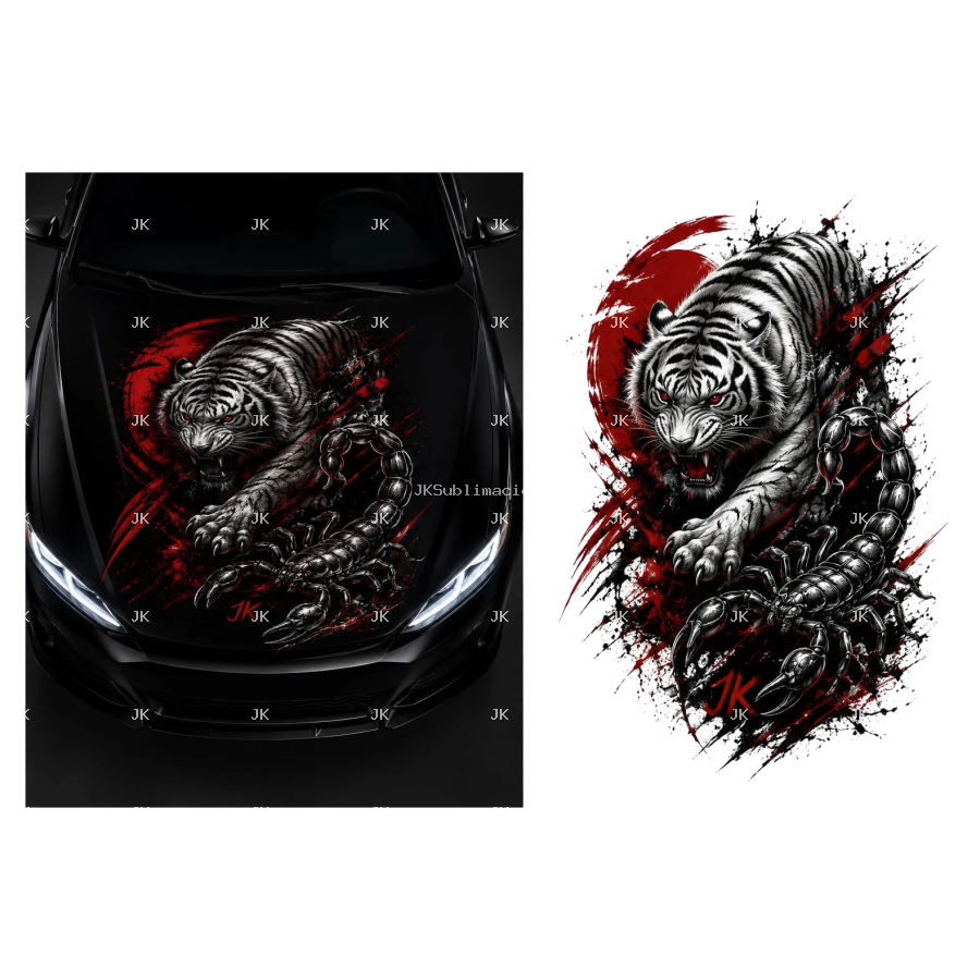JK White Tiger Hood Wrap