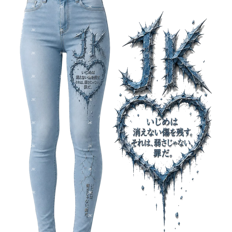 Diseño para Pantalón JK Crystal Heart – Edición Ice Love 3D