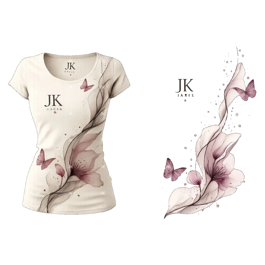 Blusa de Mujer JK Butterfly Blossom – Edición Elegant Grace 3D