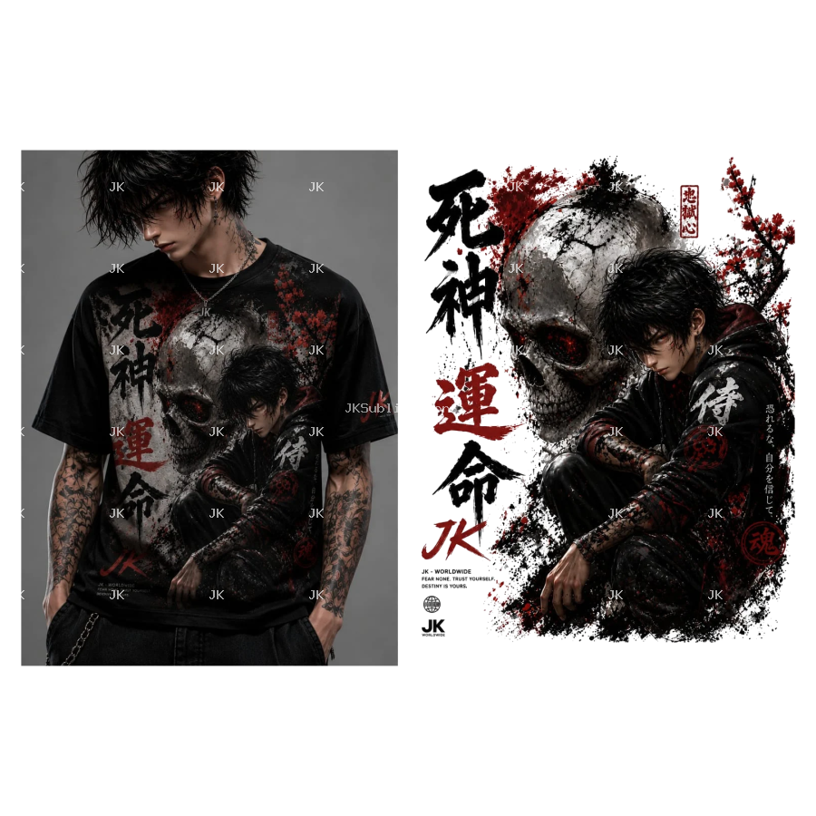 JK Shadow Skull Warrior – Diseño Anime Oscuro Premium HD 4500x5400