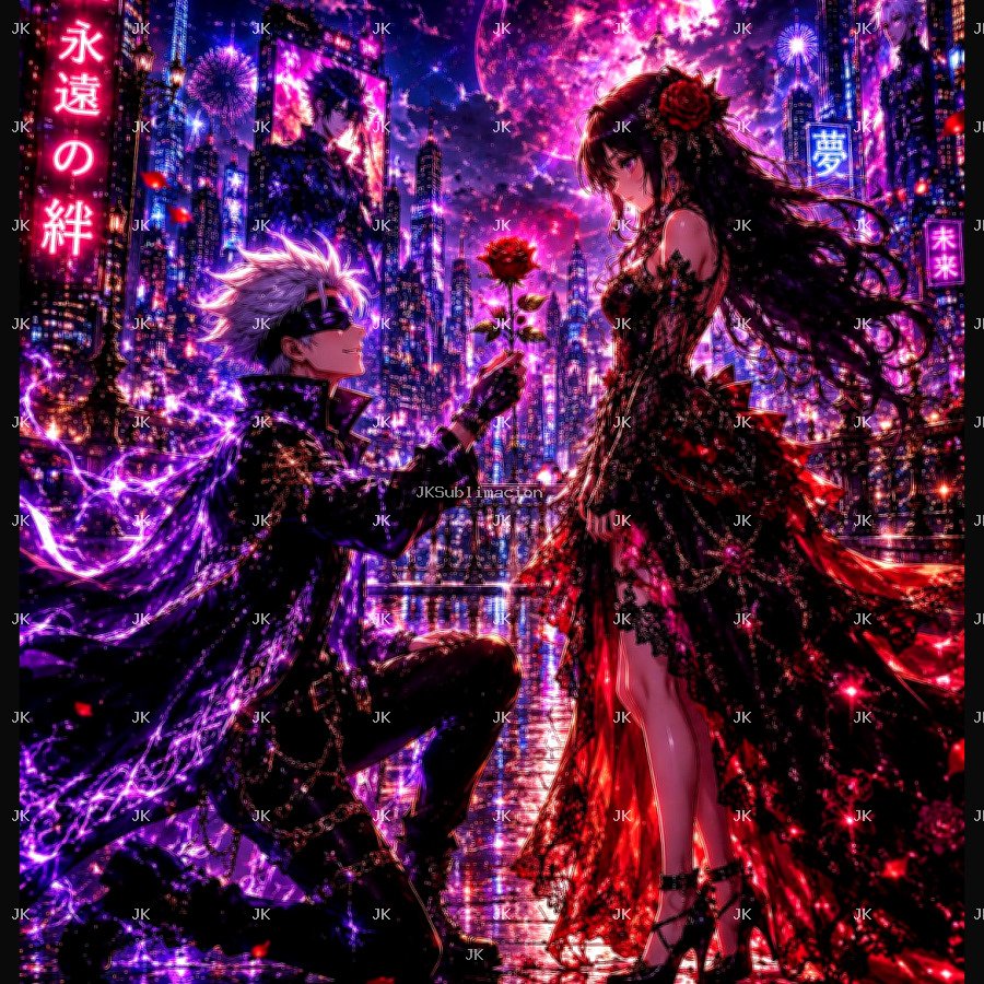 JK Eternal Rose Love – Cuadro Anime Fantasía Premium HD 4500x5400