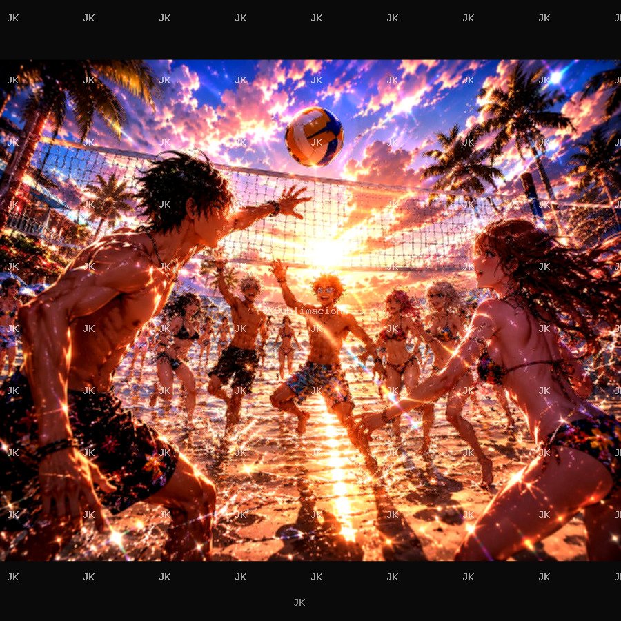 JK Beach Volleyball Paradise – Cuadro Premium HD 4500x5400