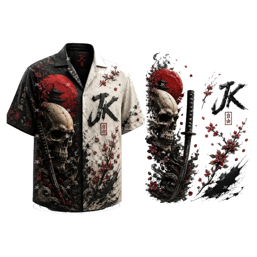 JK Samurai Skull Raven Premium Shirt – 4500x5400