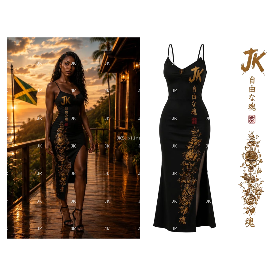 JK Skull Floral Women's Dress – 4500x5400