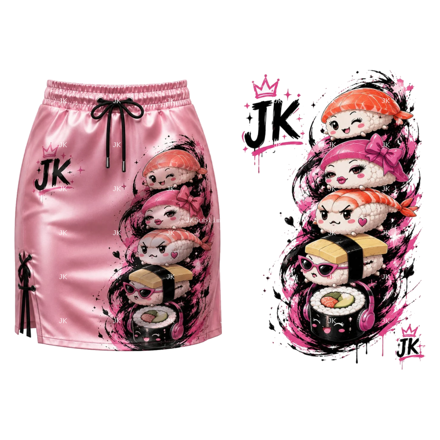 JK Sushi Kawaii Rosa – Enagua Moderna para Mujer – 4500x5400