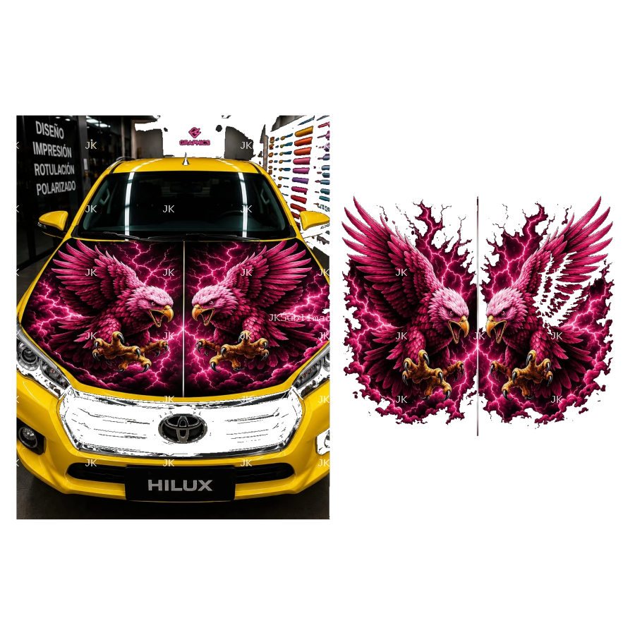 Águilas de Tormenta Rosa – Diseño para Tapa de Toyota Hilux – 4500x5400
