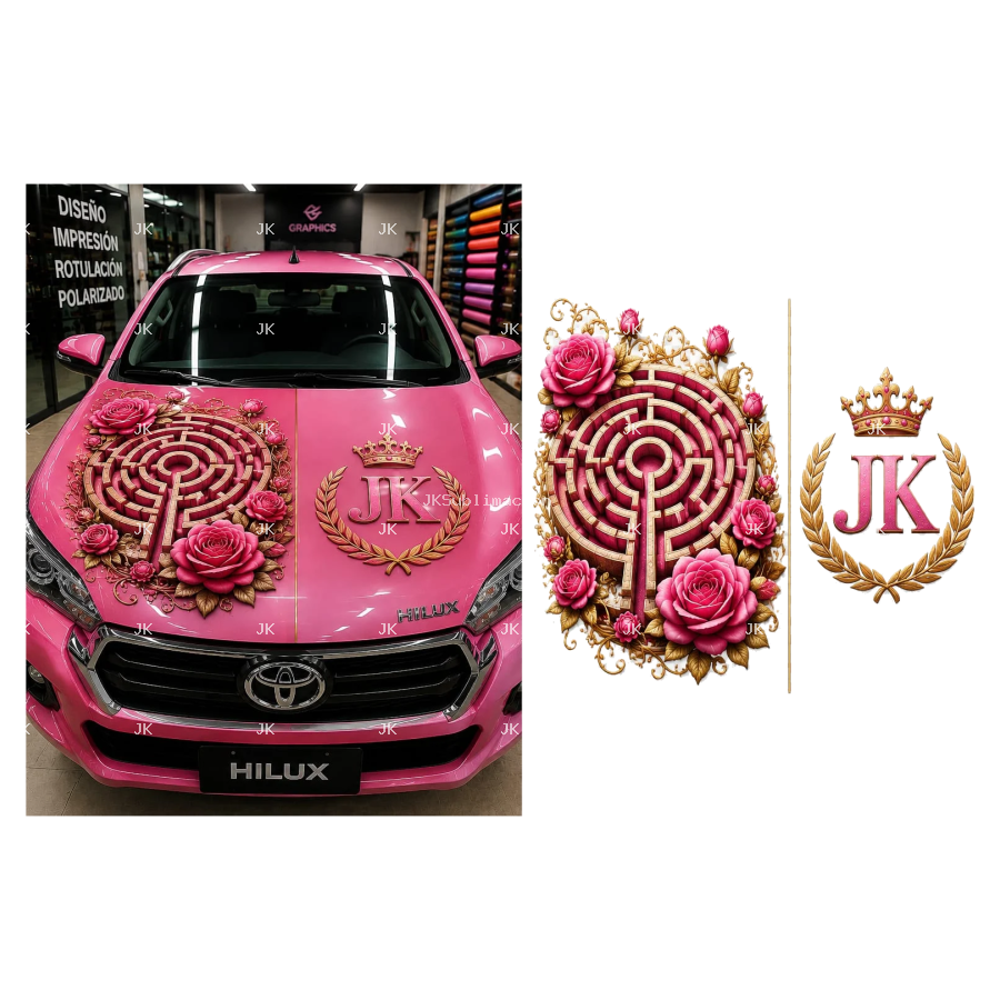 Laberinto Real Rosa JK – Diseño para Tapa de Toyota Hilux – 4500x5400
