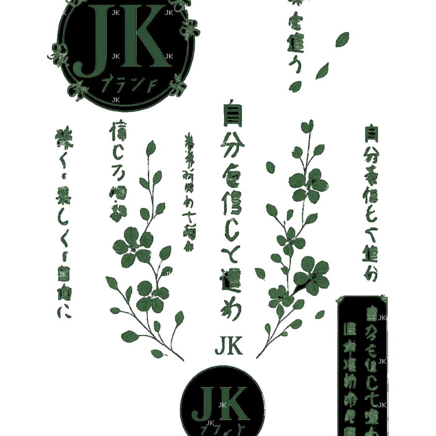Diseño Digital JK Japonés con Flores – para Camisa o Pantalón