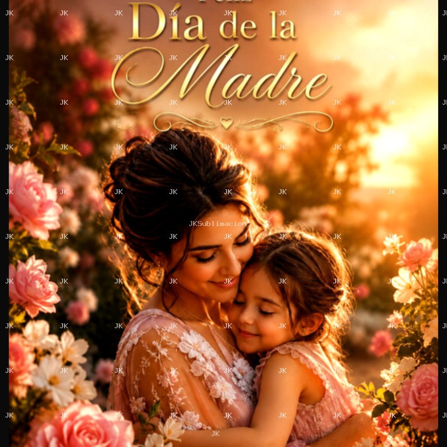Cuadro Feliz Día de la Madre – Amor entre Madre e Hija – 4500 × 5400 px