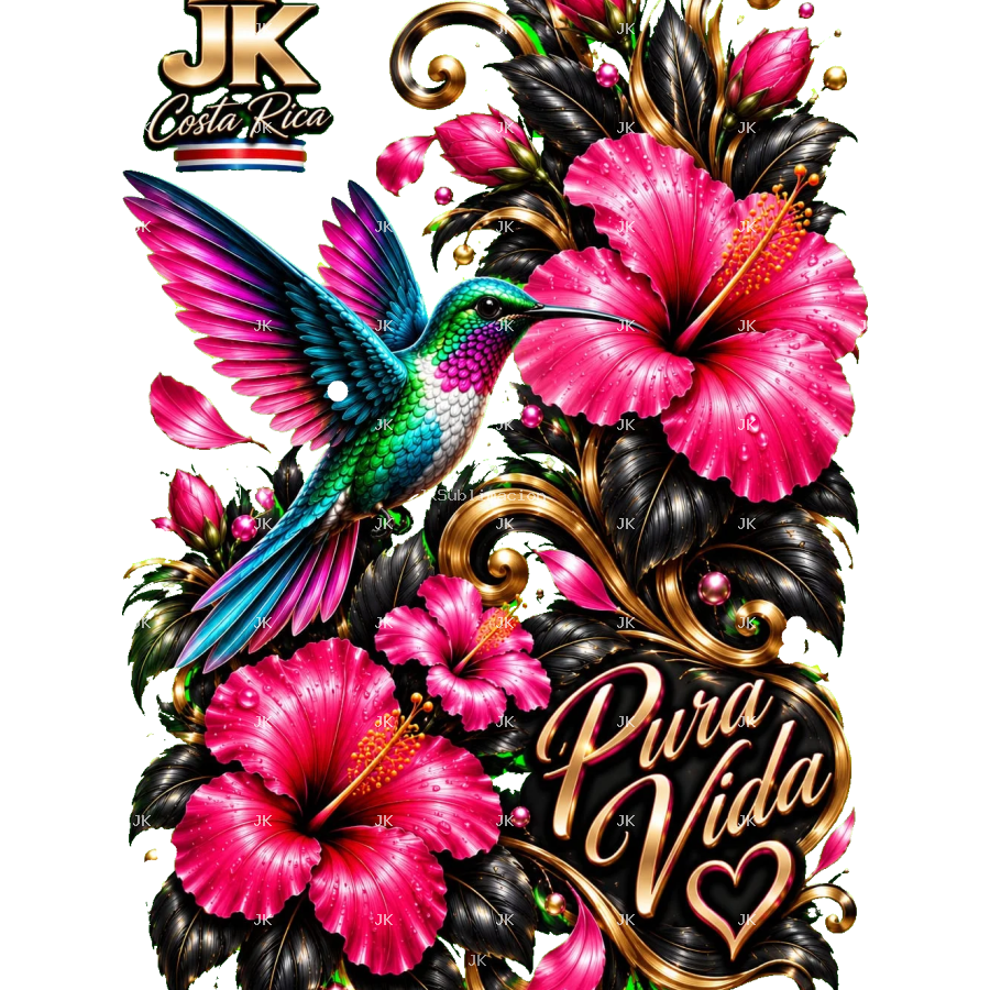 Pack de 10 diseños digitales Pura Vida Costa Rica para camisa de mujer — JK
