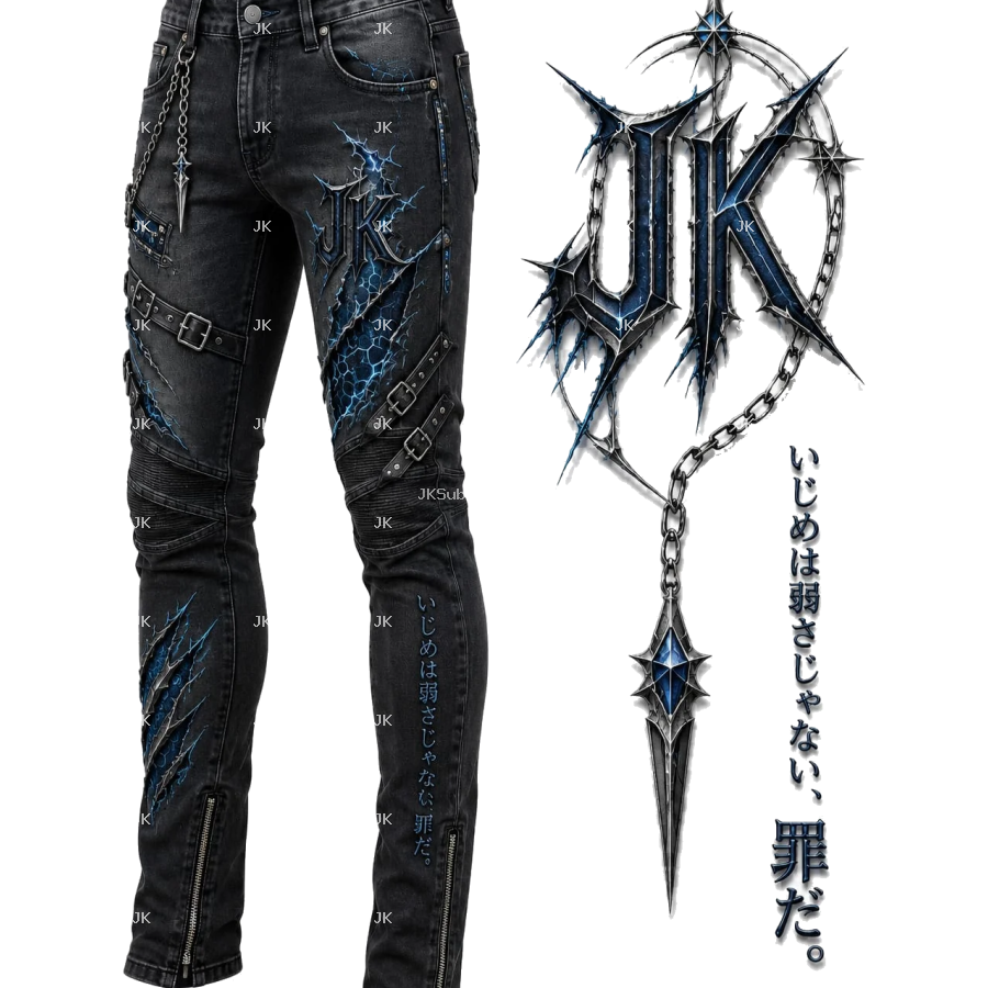 Diseño Digital JK Tribal Gótico Azul para Pantalón de Hombre