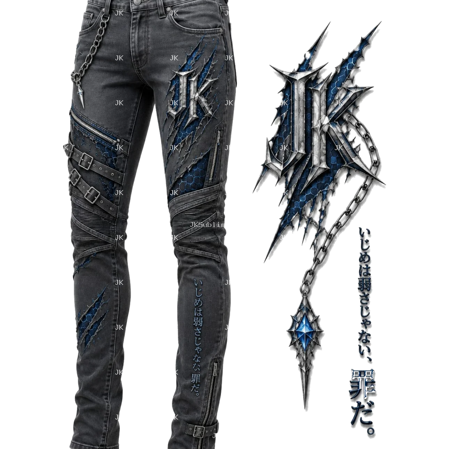 Diseño Digital JK Tribal Metálico Azul para Pantalón de Hombre