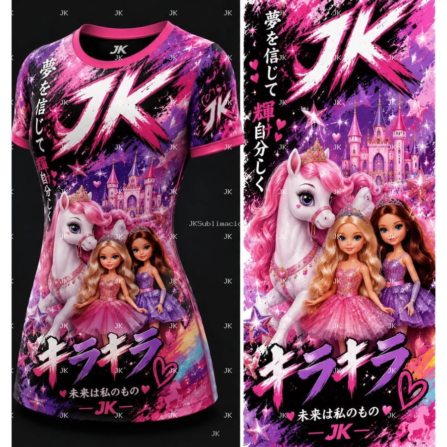 Diseño Digital 3D JK Princesas, Unicornio y Castillo Mágico para Mujer