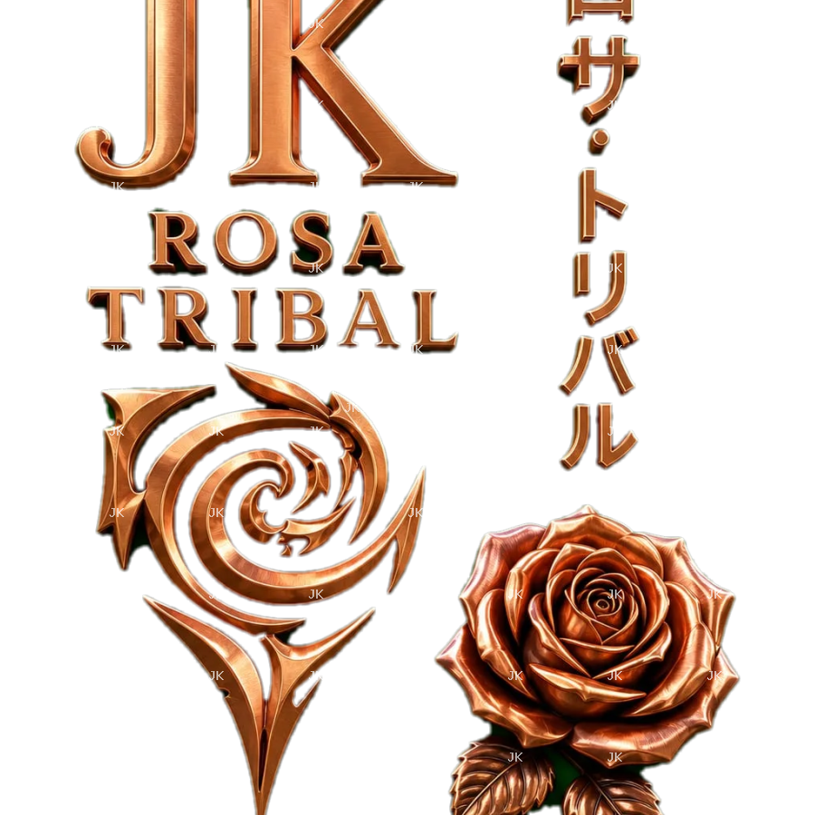 Diseño Digital Rosa Tribal Dorada JK para Vestido de Mujer